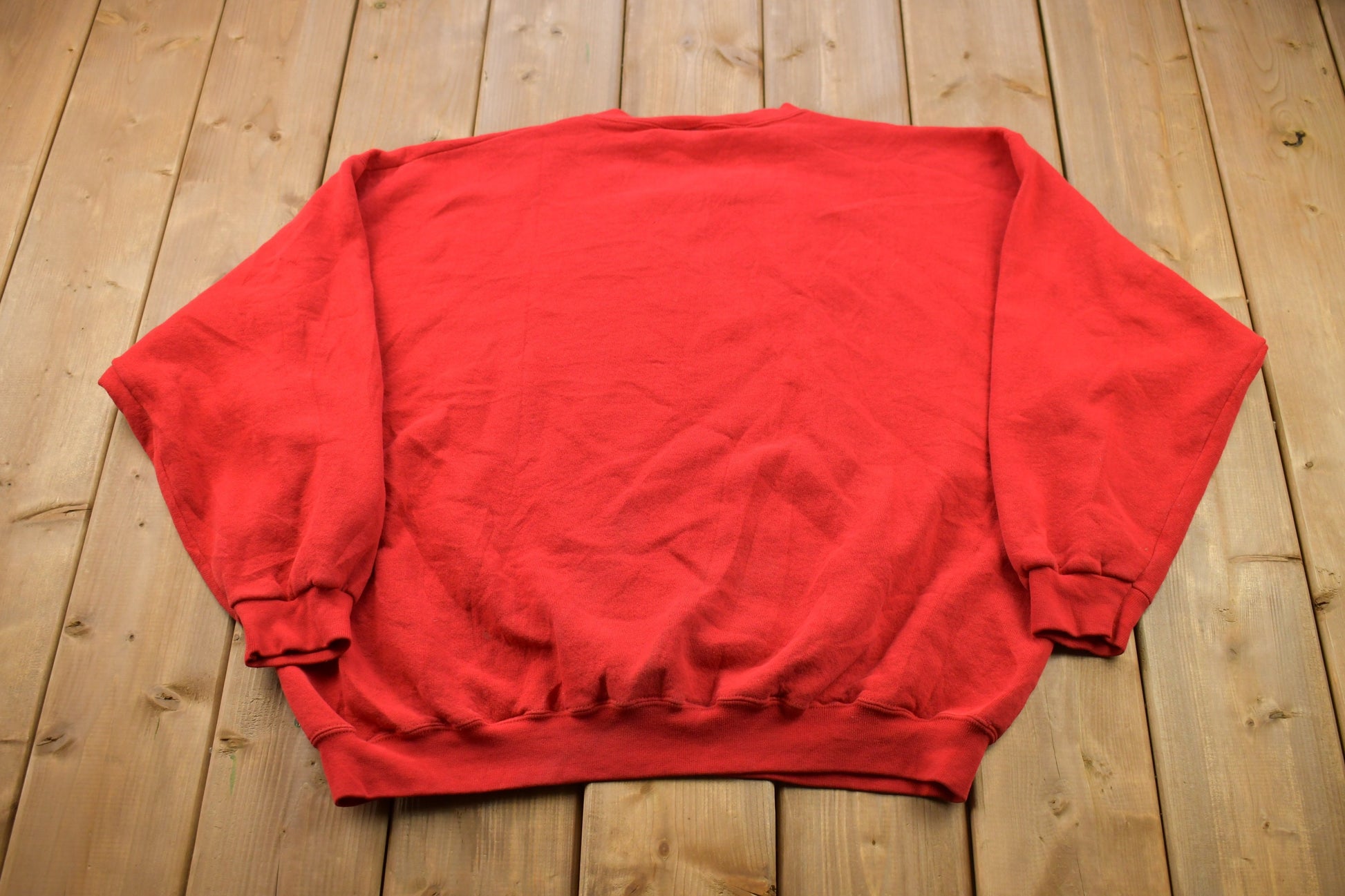 Vintage 1990s Blank Bright Red Crewneck Sweatshirt