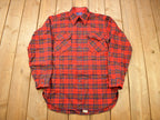 Vintage Country Traditionals By Pendleton Red Leslie Tartan Plaid Button Up Shirt