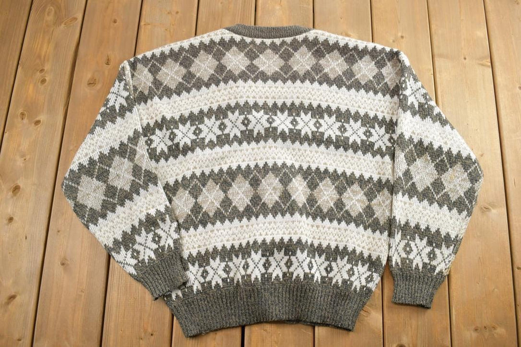 Vintage 1990s David Taylor Knit Cardigan Button Up Sweater
