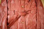 Vintage 1970s Learsi Genuine Red Leather Button Down Jacket