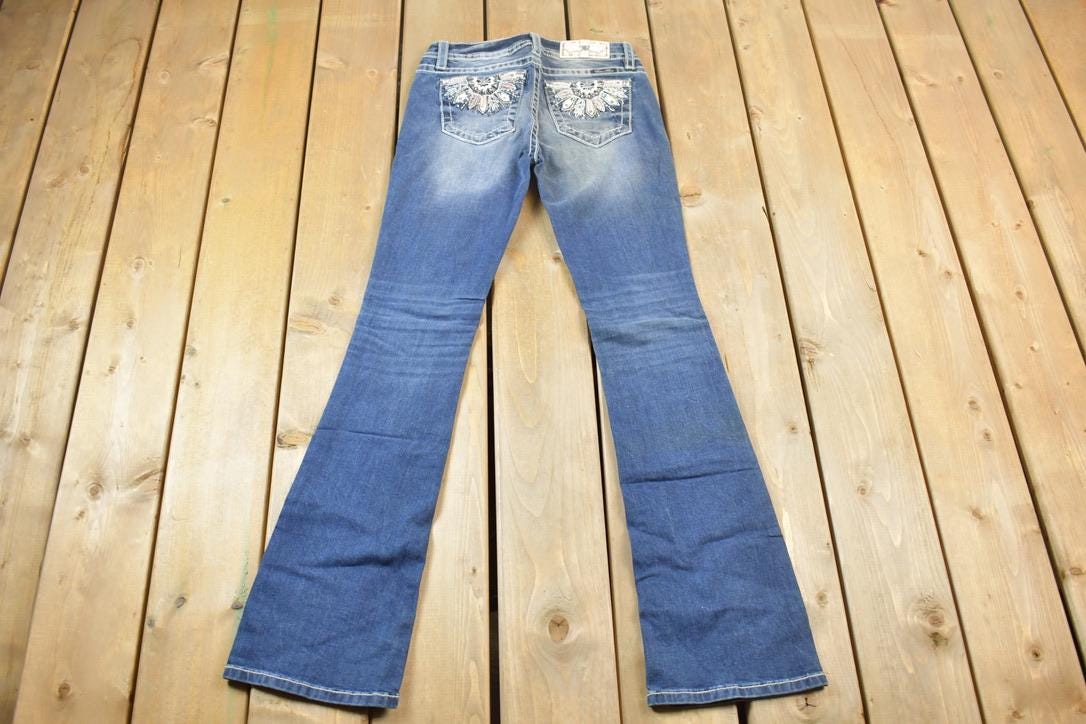 Vintage Y2K Miss Me Bedazzled Low Rise Jeans Size 26x33