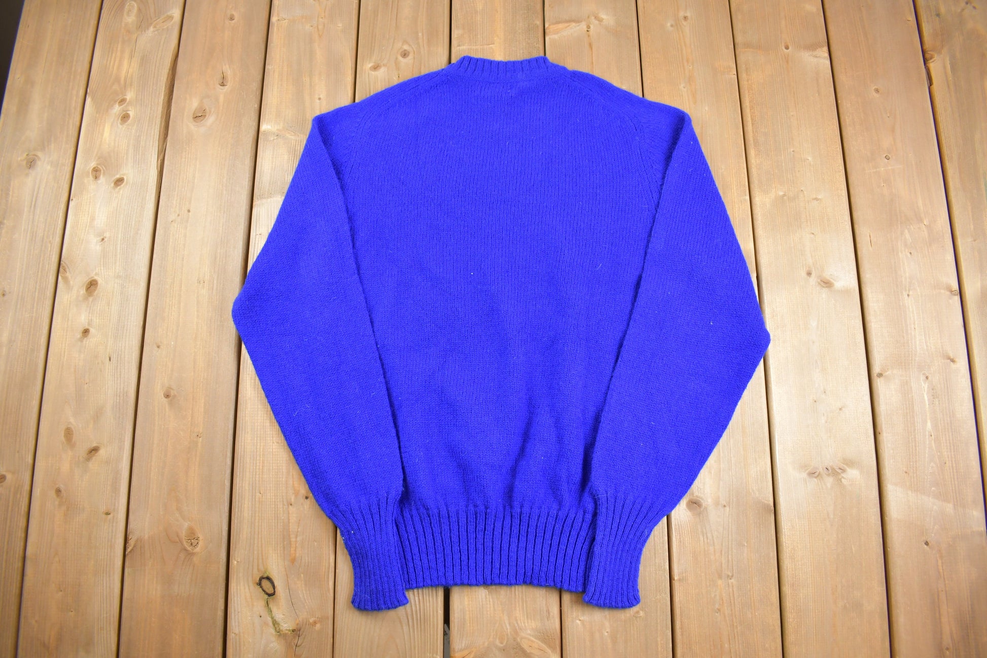 Vintage 1980s Woolrich Knitted Wool Crewneck Sweater / Vintage 90s Crewneck / Blue / 80s Woolrich / 90s Woolrich / Solid Knit