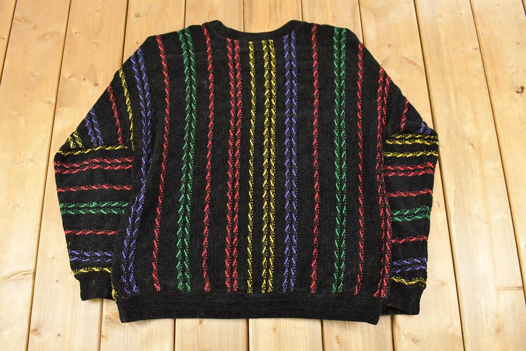 Vintage 1990s Tundra Canada Knit Abstract Pattern Crewneck Sweater Mens Large