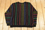 Vintage 1990s Tundra Canada Knit Abstract Pattern Crewneck Sweater Mens Large