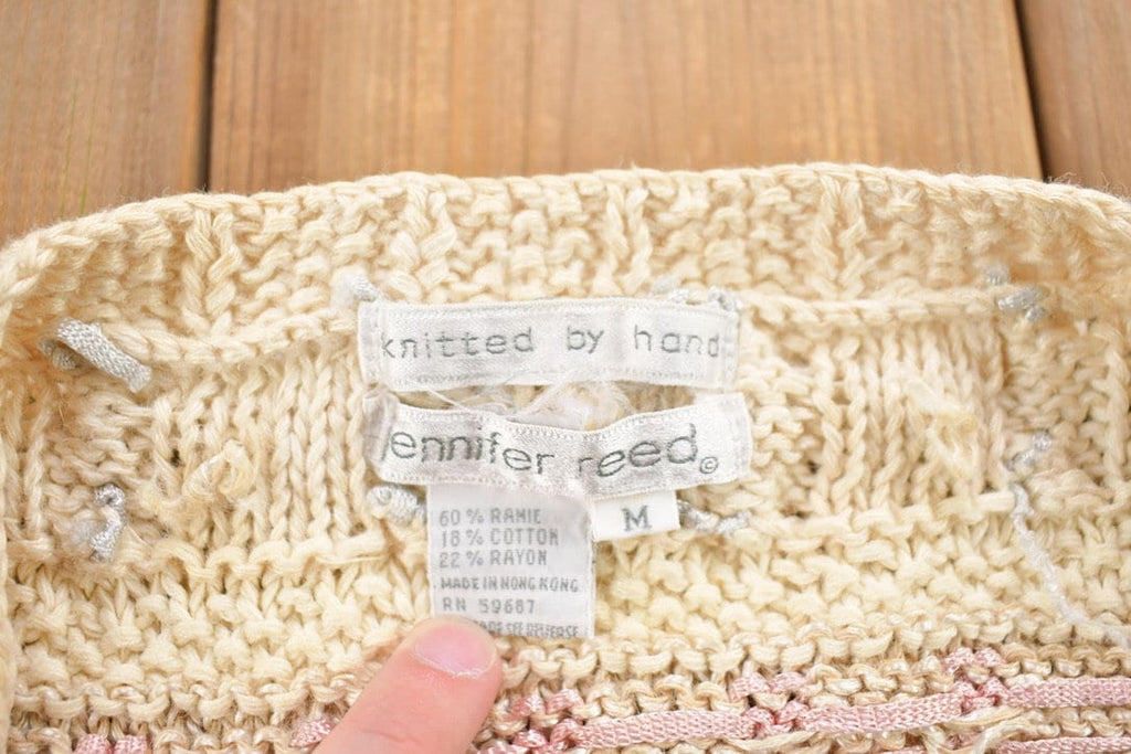 Vintage 1990s Jennifer Reed Hand Knitted Cardigan Sweater