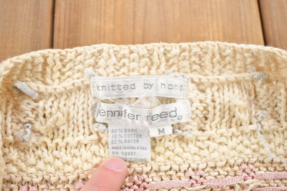 Vintage 1990s Jennifer Reed Hand Knitted Cardigan Sweater