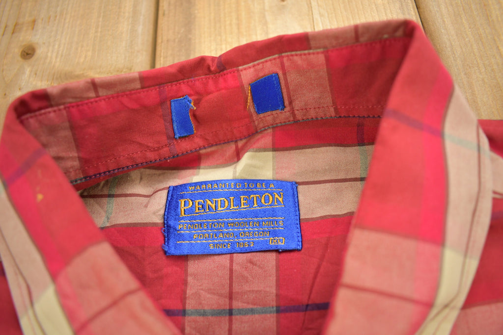 Vintage Pendleton Plaid Button Up Dress Shirt