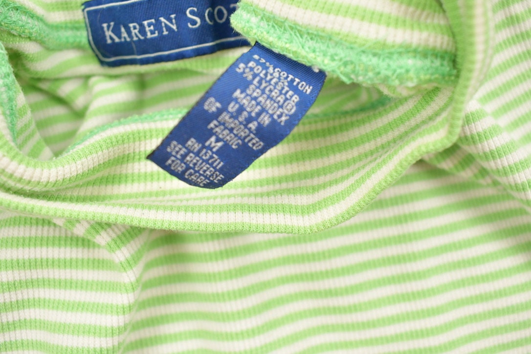 Vintage 1990s Karen Scott Crop Knit Mock Neck Short Sleeve Sweater