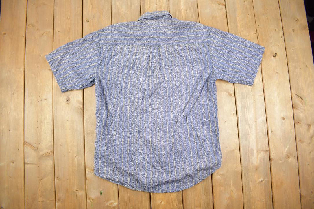 Vintage 1990s Enro Traditions Patterned Short Sleeve Button Up Shirt