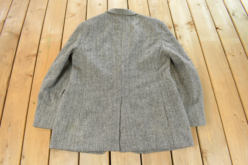 Vintage 1980s Harris Tweed Hand Woven Wool Two Button Blazer Jacket Men's Medium