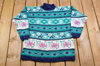 Vintage 1990s Floral All Over Print Knitted Sweater