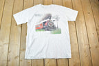 Vintage 1990s Steam Engine Train Souvenir Single Stitch Graphic Print T-Shirt Made In USA