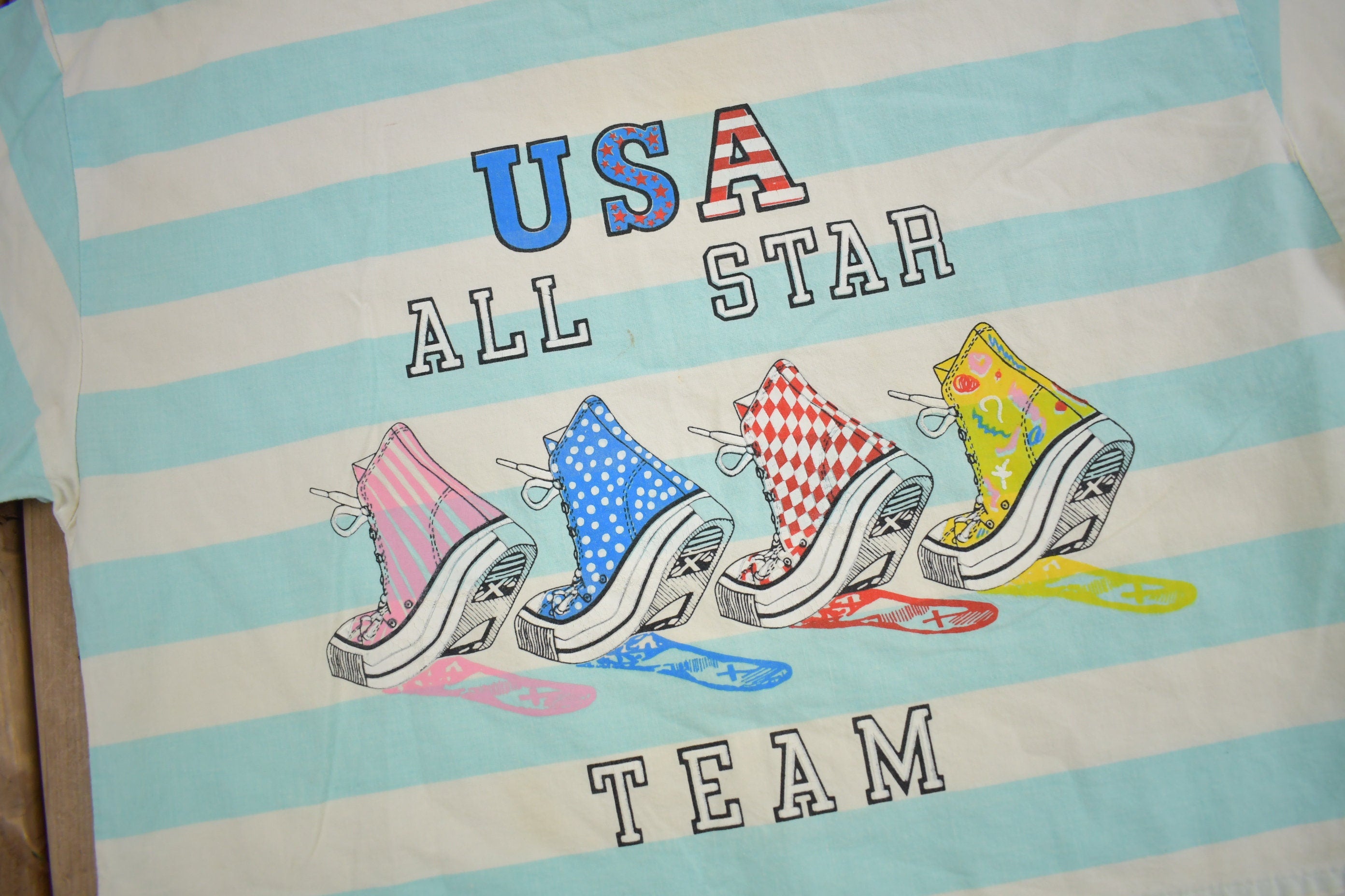 Vintage 1980s USA All Star Team Graphic T Shirt