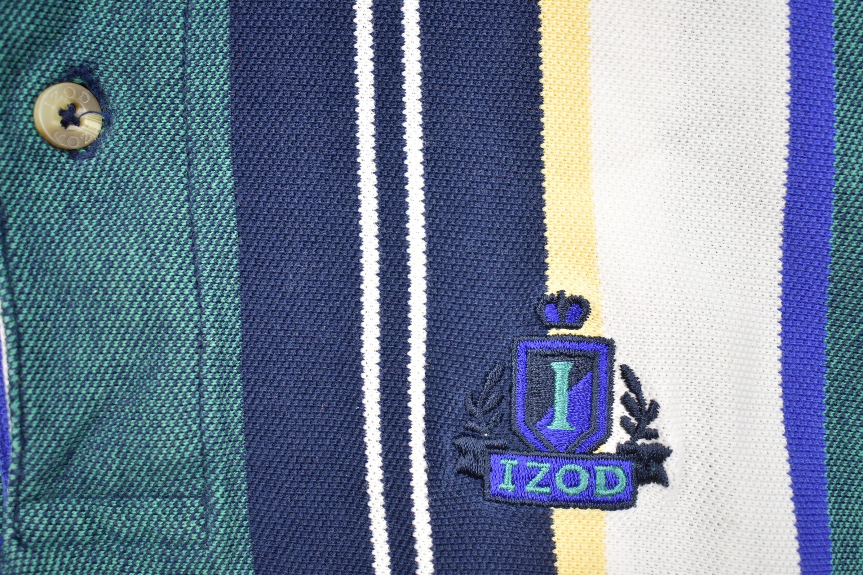 Vintage 1990s Izod Striped Collared Shirt