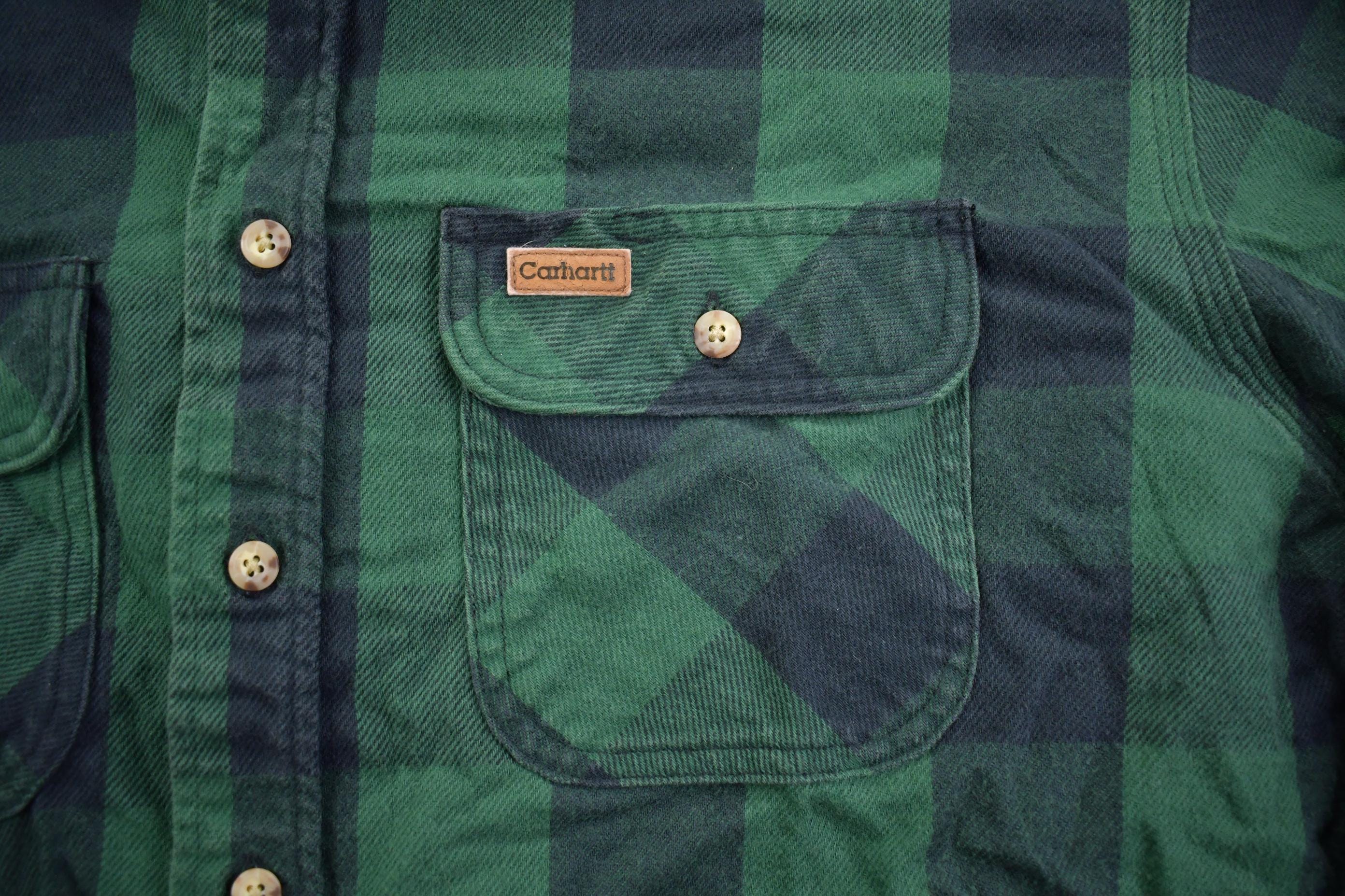 Vintage Y2K Carhartt Plaid Flannel Button Up Shirt - XL