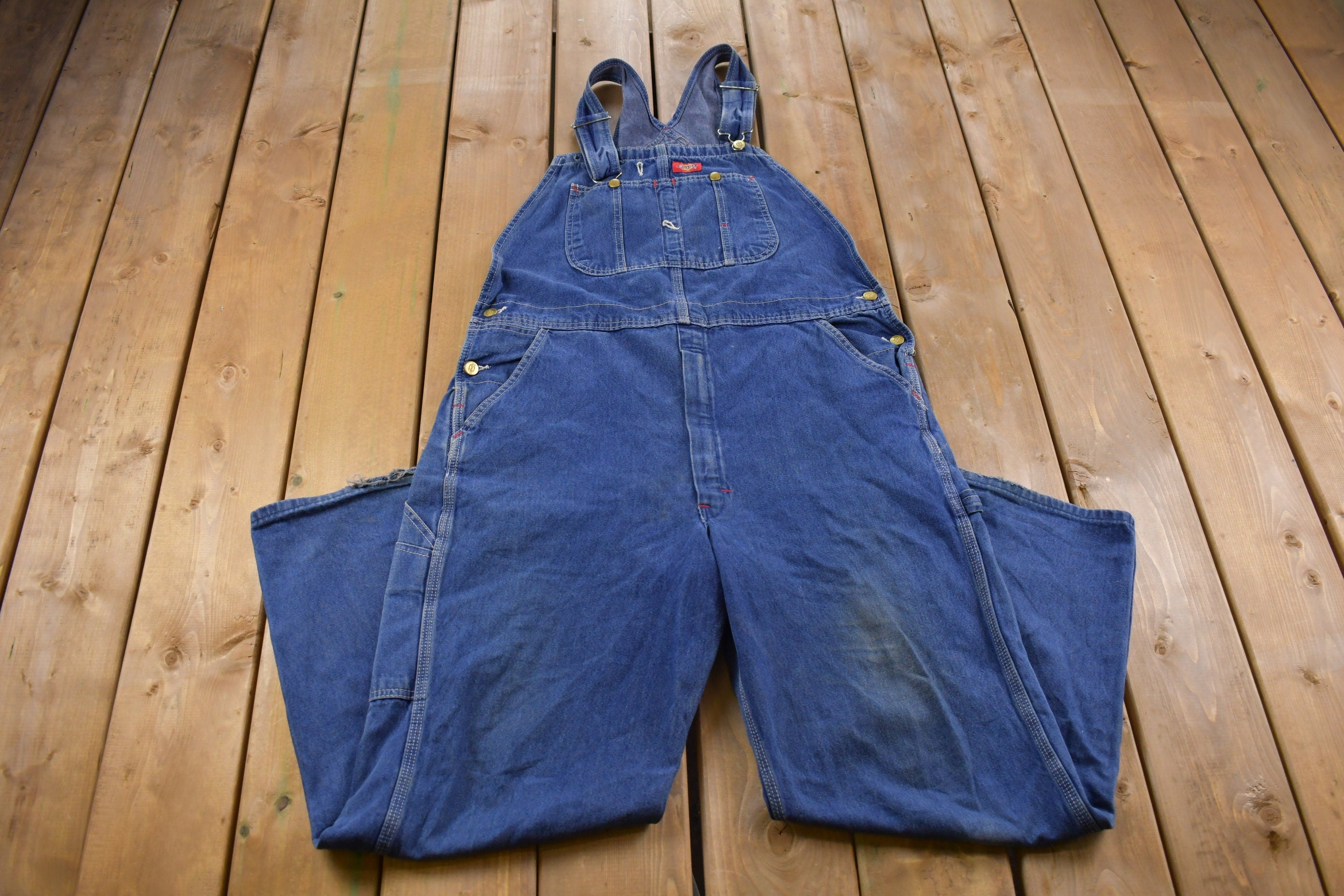 Vintage 1990s Dickies Denim Jean Overalls Size 40 x 30