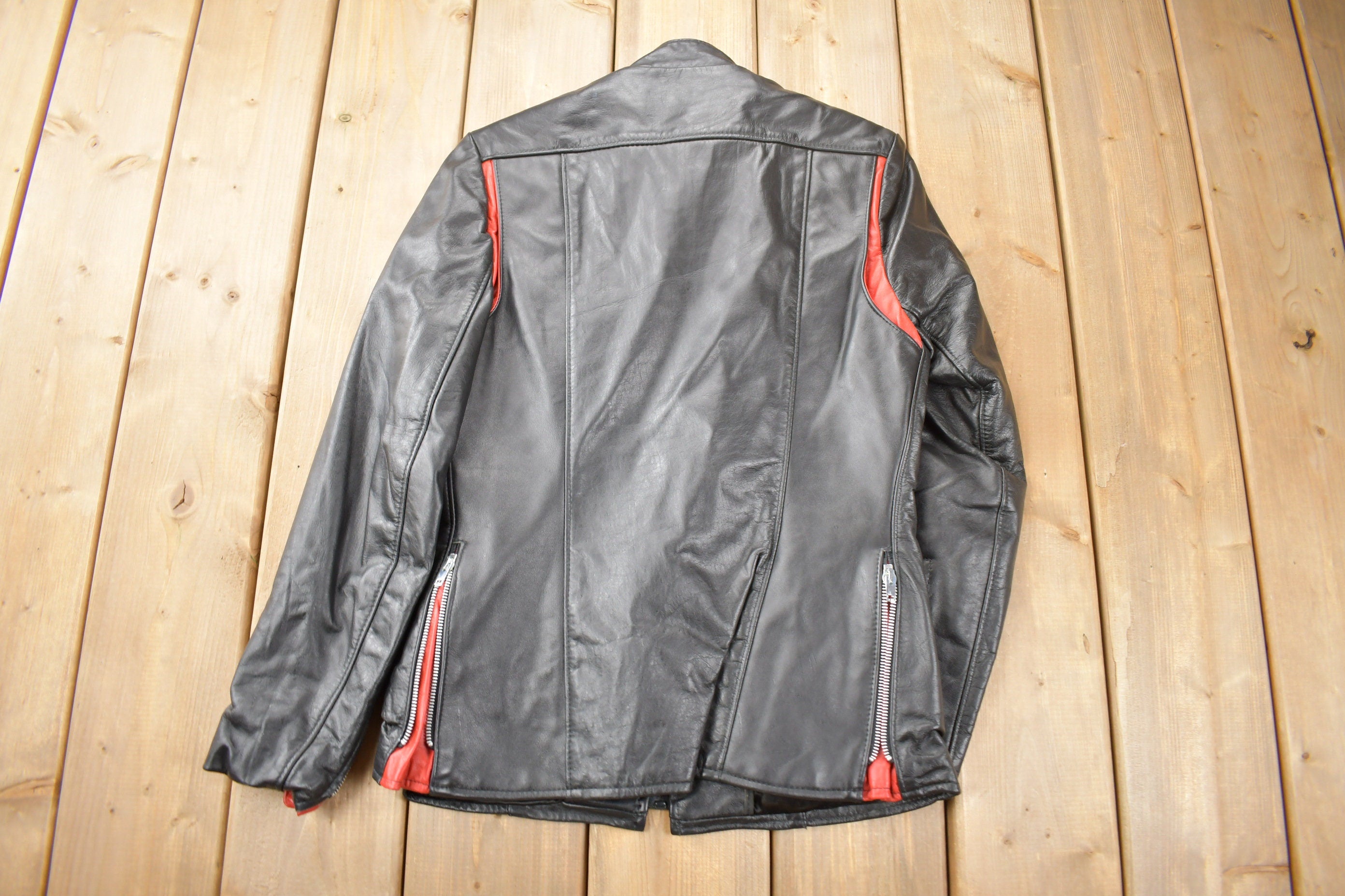 Vintage 1990s Leather Women's Multi Zipper Jacket