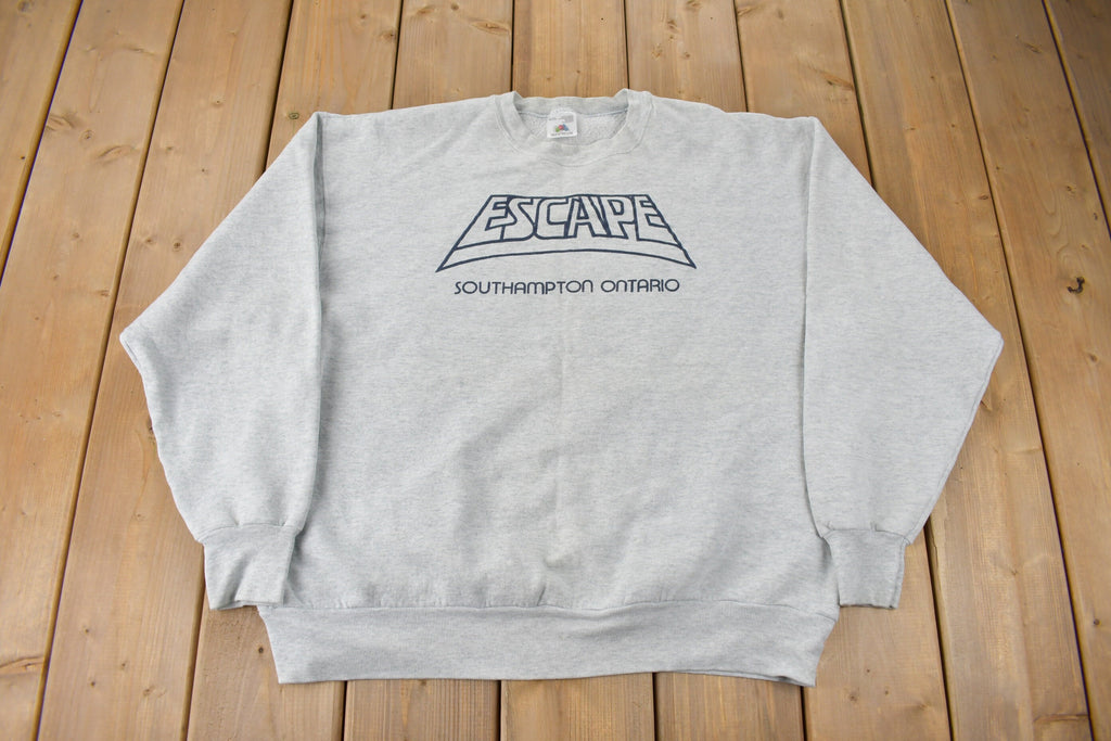 Vintage 1990s ESCAPE South Hampton Ontario Souvenir Crewneck Sweatshirt Made In Canada