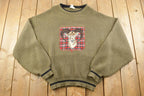 Vintage 1990s Wool Knit Celtic Ram Knit Crewneck Sweater