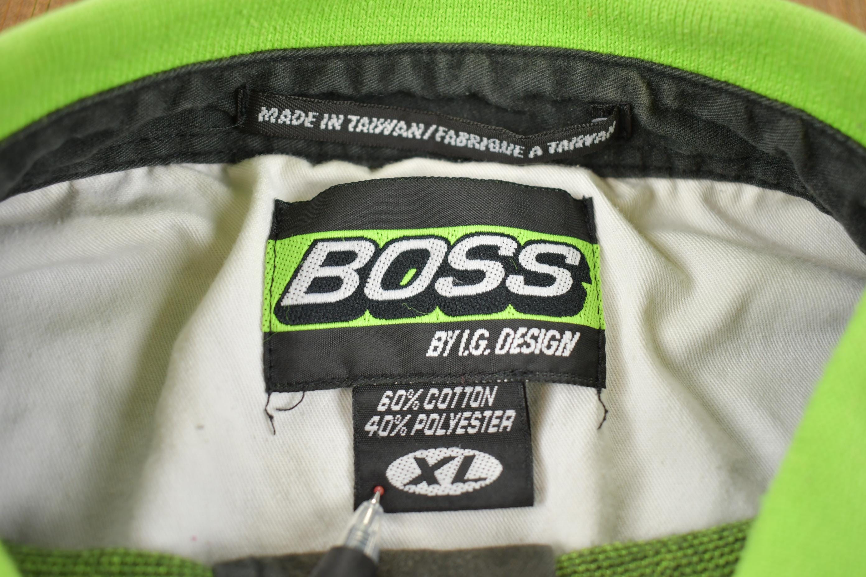 Vintage 1990s Boss Diamond Print Golf Shirt