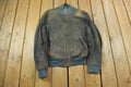 Vintage 1960s CRAFT Sportwear Suede Leather Bomber Jacket  Distressed Leather  Made In Canada  True Vintage
