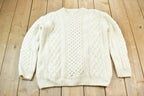 Vintage 1990s Hand Knit Cable Knit Sweater