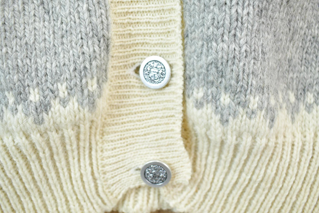 Vintage 1990s Highland Craft 100% Pure Wool Knit Button Up Sweater