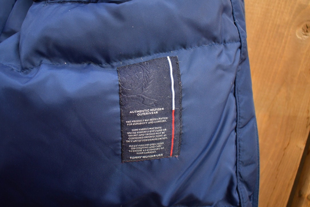 Vintage 1990s Tommy Hilfiger Color Block Goose Down Winter Puffer Jacket