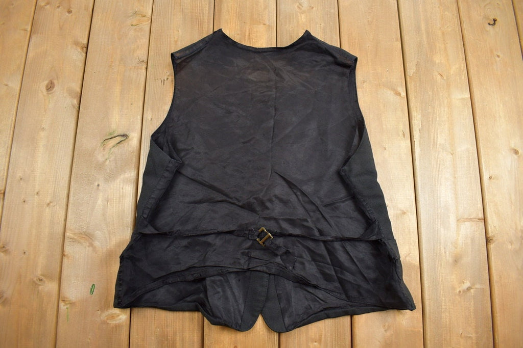Vintage 1990s Town & Country Black Blank Vest  Vintage Vest  Button Up  Size Small  Button Up Vest  Vintage Waistcoat