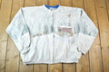 Vintage 1990s Artisans AOP Winter Theme Button Up Double Collar Souvenir Crewneck Sweatshirt