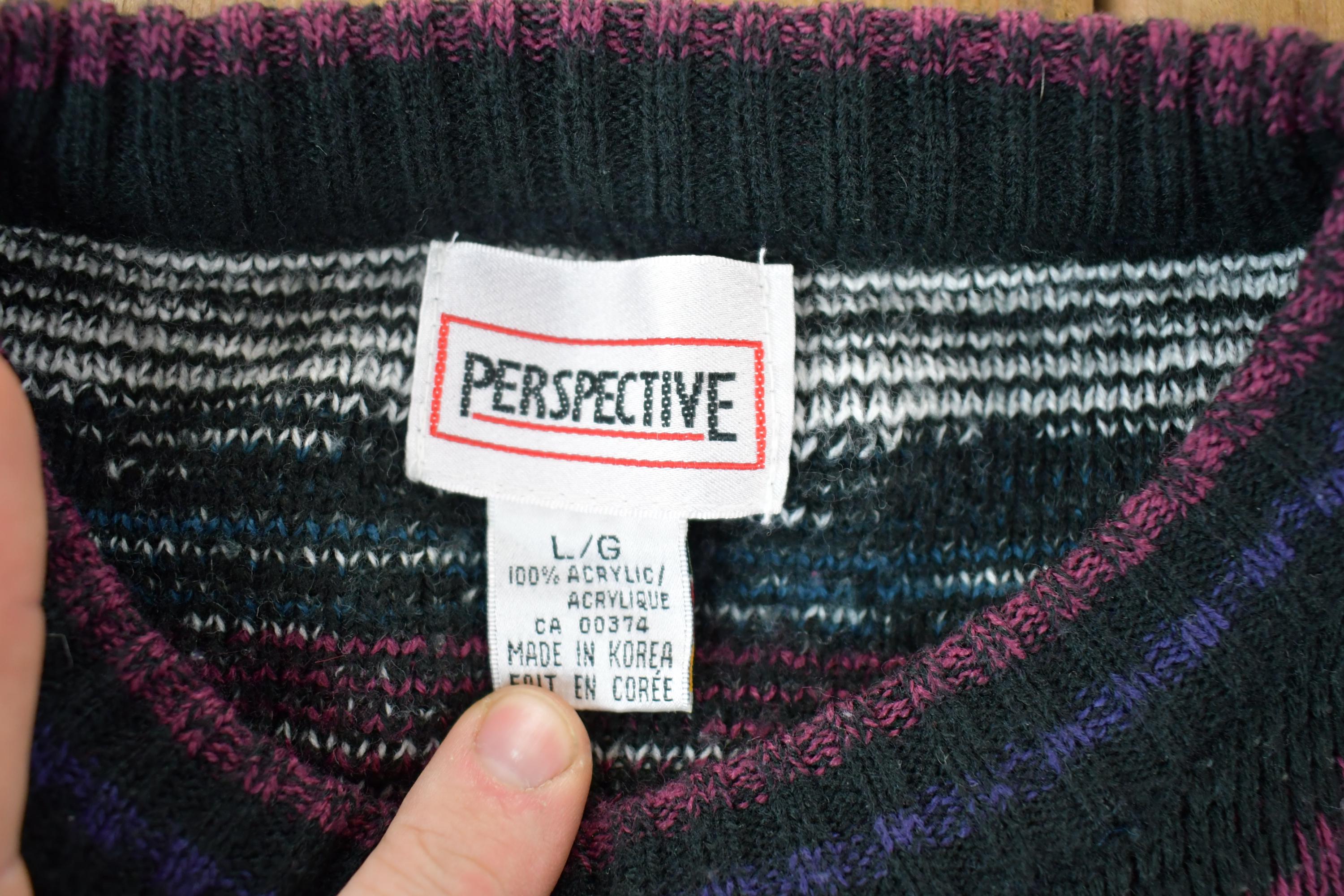 Vintage 1990s Perspective Knit Crewneck Sweater