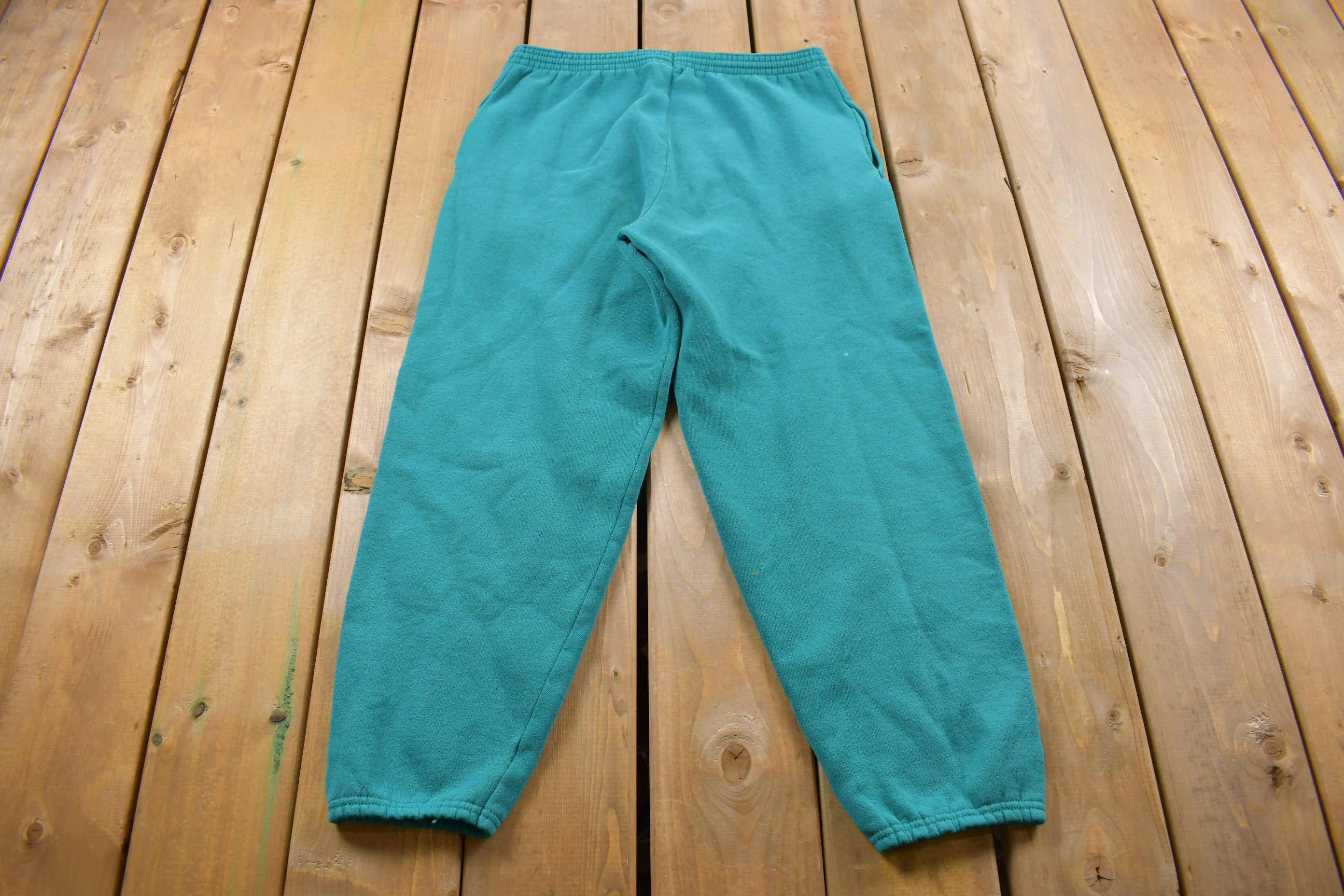 Vintage 1980s Tultex Turquoise Sweatpants 28-30 x 27