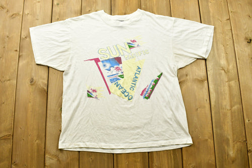 Vintage 1980's Sun Pacific Atlantic Ocean T-Shirt / 80s / 90s / Streetwear Fashion / Made In USA / Vacation Tee / Travel & Tourism