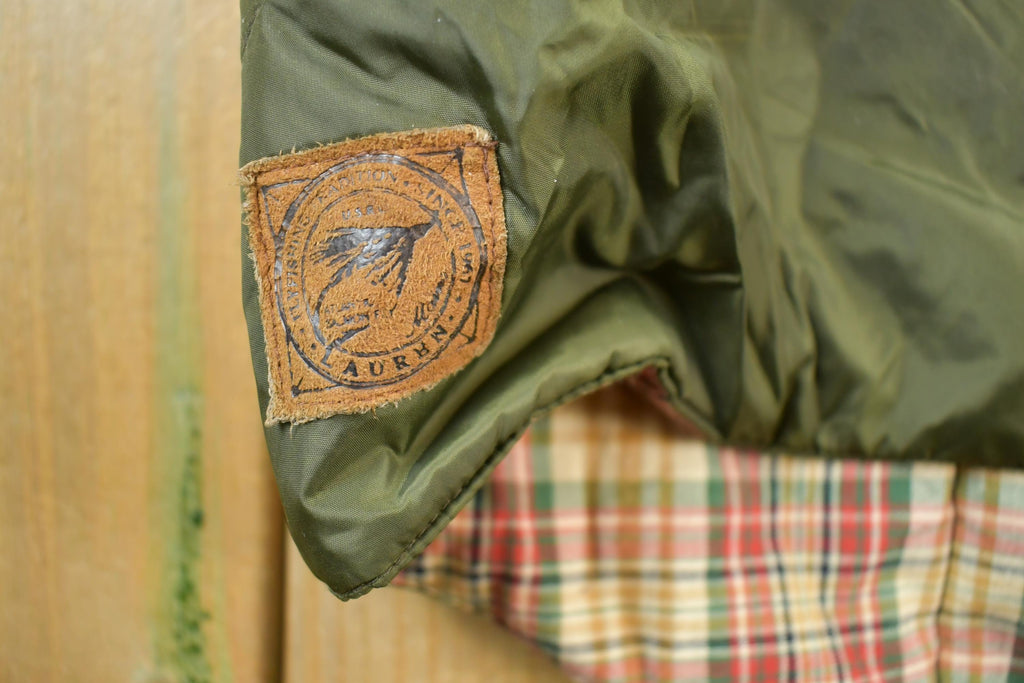 Vintage 1990s Lauren Hunter Green Plaid Blanket Lined Puffer Vest