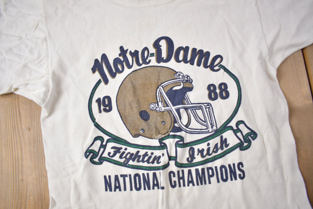 Vintage 1988 Notre Dame Fighting Irish Collegiate Champion Ringer T-Shirt