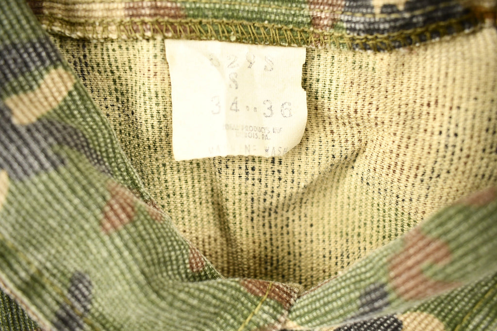 Vintage 1970s Military Camouflaged Button Up Shirt
