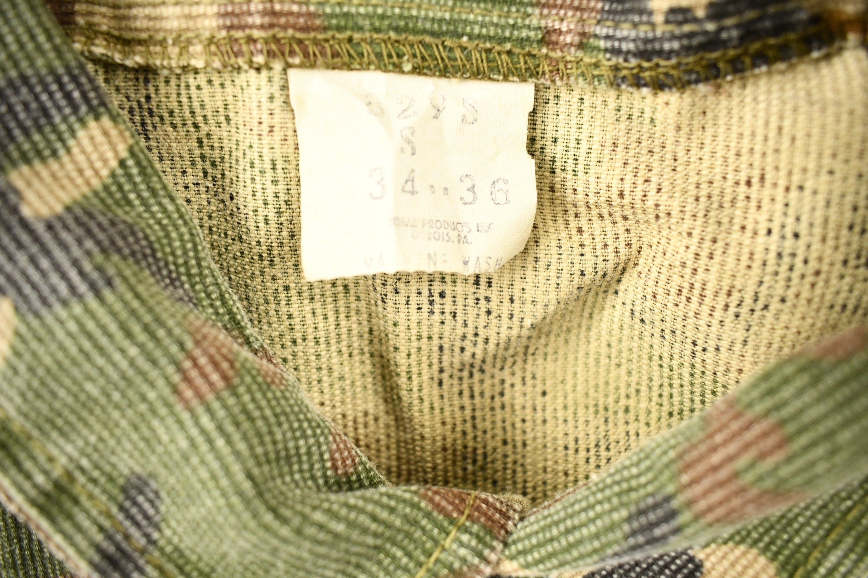 Vintage 1970s Military Camouflaged Button Up Shirt
