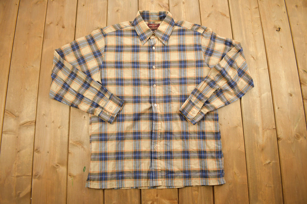 Vintage 1990s Kingsport Plaid Flannel Button Up Shirt