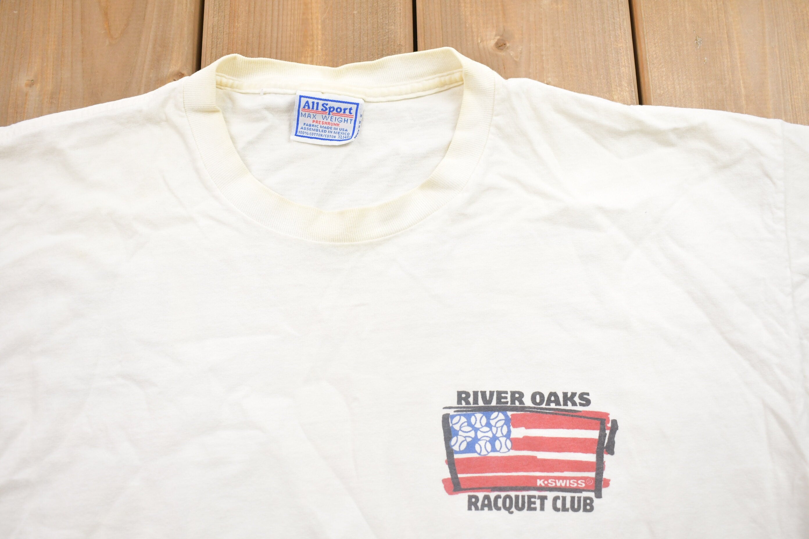 Vintage 1990s K-Swiss Racquet Club Graphic T Shirt