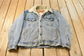 Vintage 1990s Levi's Sherpa Lined Denim Jean Trucker Jacket Men's Medium / Vintage Denim / Streetwear / Levi's Red Tab / Distressed