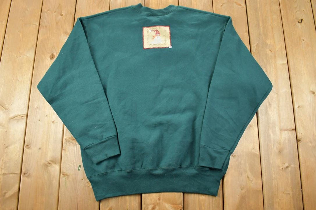 Vintage 1990s Let It Snow Triple Snowman Cute Crewneck Sweater