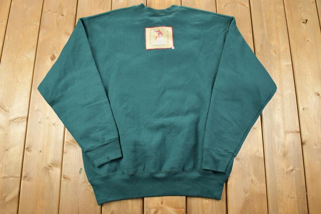 Vintage 1990s Let It Snow Triple Snowman Cute Crewneck Sweater