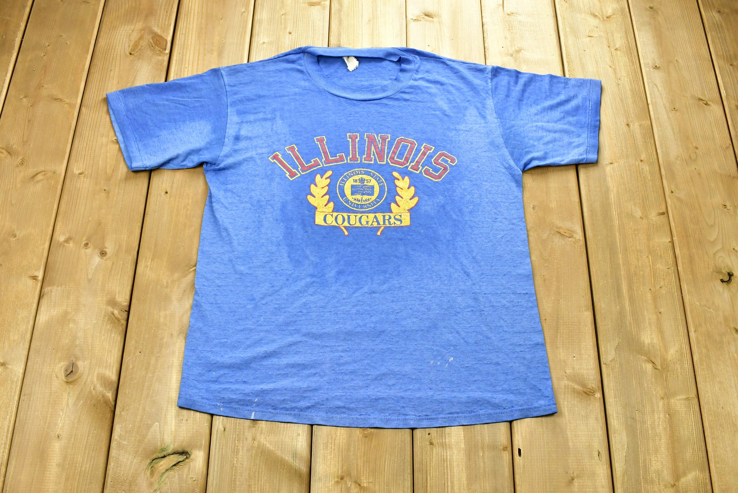 Vintage 1980s University of Illinois Cougars Collegiate T-Shirt