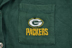 Vintage 1990s Green Bay Packers Button Up Rugby Style NFL Football Sweatshirt - Large
