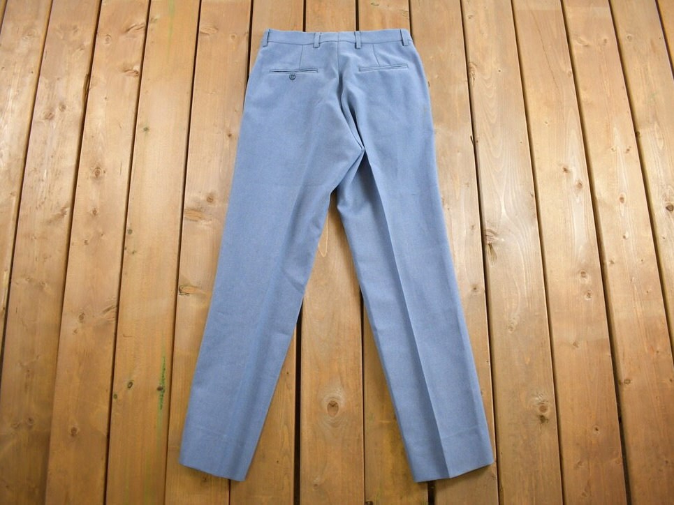 Vintage 1970s Pleated Trousers Size 31 x 32 / 70s Pants / Streetwear Fashion / True Vintage / 70s Slacks / Polyester Trousers