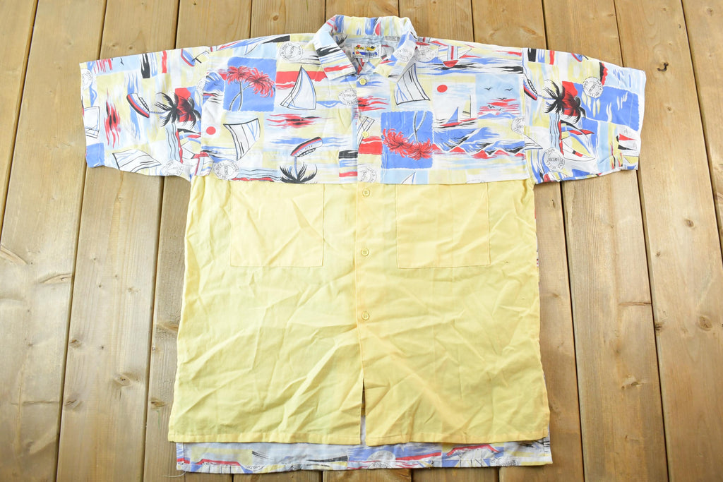 Vintage 1990s Sailboats Surf And Co Button Up Shirt Men's L