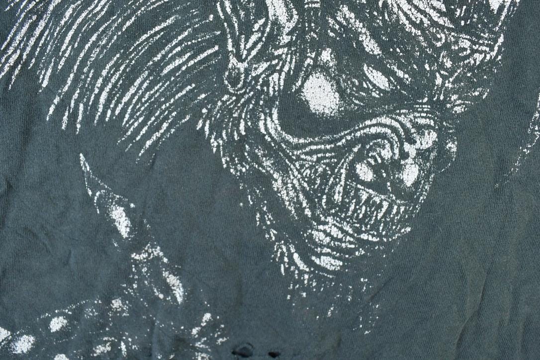 Vintage 1990s Baphomet Malefic Tattoos Streetsville Single Stitch T-Shirt