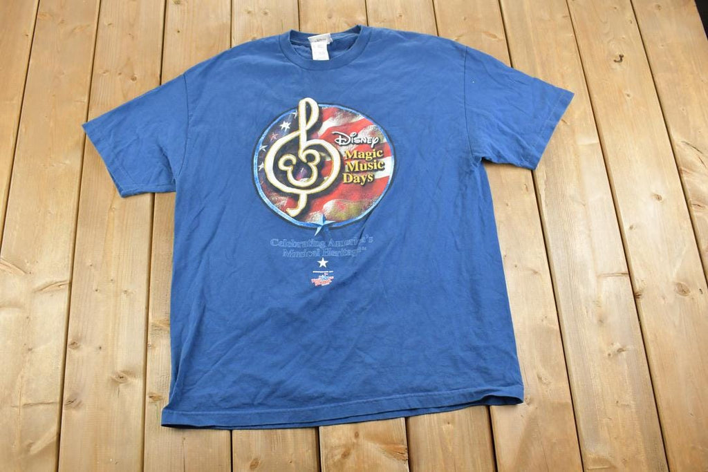 Vintage 1990s Walt Disney World Magic Music Days Cartoon Promo T-Shirt