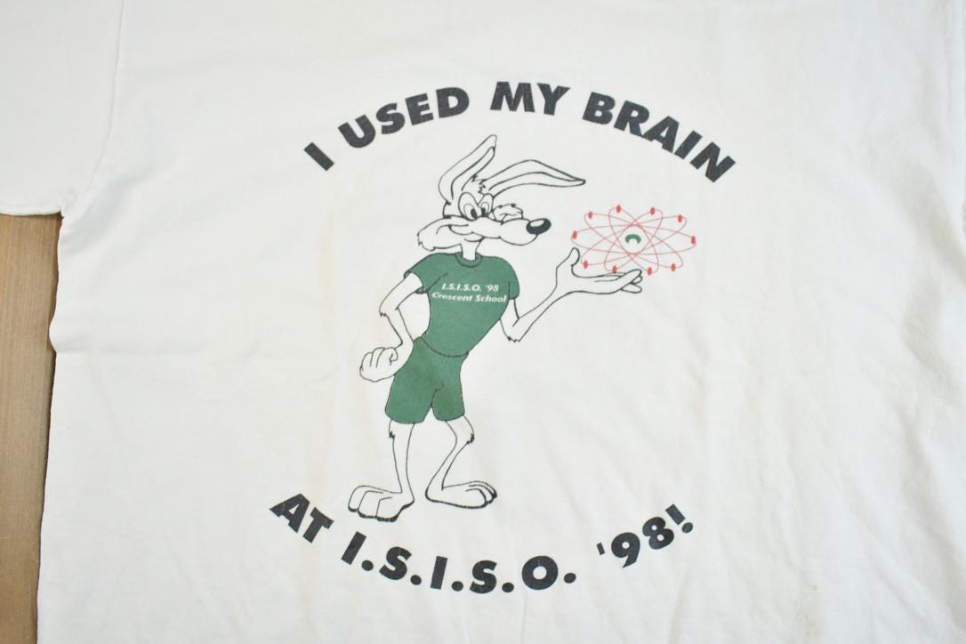 Vintage 1998 I Used My Brain ISISO Souvenir T-Shirt
