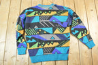 Vintage 1990s Gitano Sportswear Knit Abstract Pattern Crewneck Sweater Mens L
